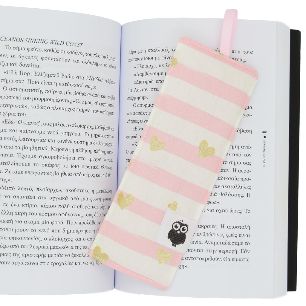 fancyowl_bookmark-Golden_Hearts_Rose Σελιδοδείκτης Golden Hearts Rose